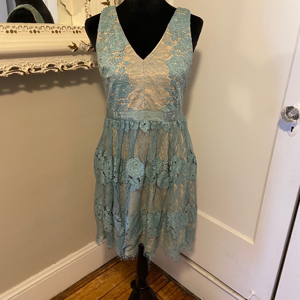 Lace Aqua Teal Dress - Francesca - New With Tags